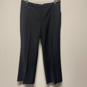 TALBOTS Signature Flare Leg Black Wool Blend Trouser Pants Size 14